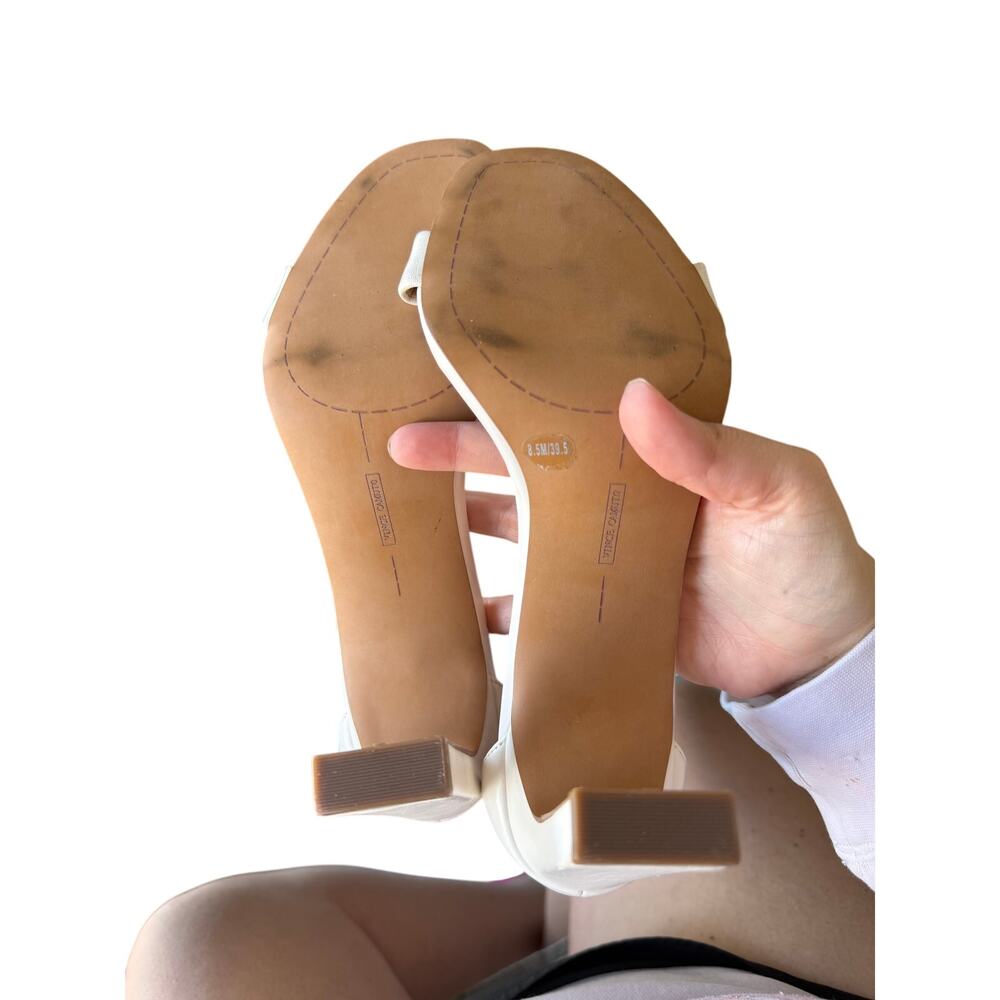 Vince Camuto Women's Ivory Open Toe Ankle Strap Heel Sandals Size 8.5M - Picture 7 of 8